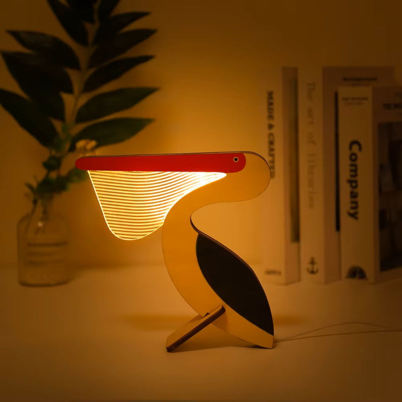 La lampe en bois pélican pour chambre bébé et enfant