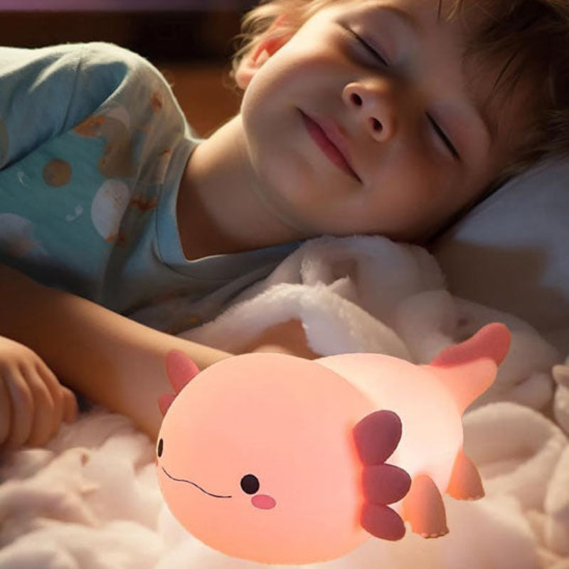 Veilleuse enfant Axolotl, lumière douce et apaisante