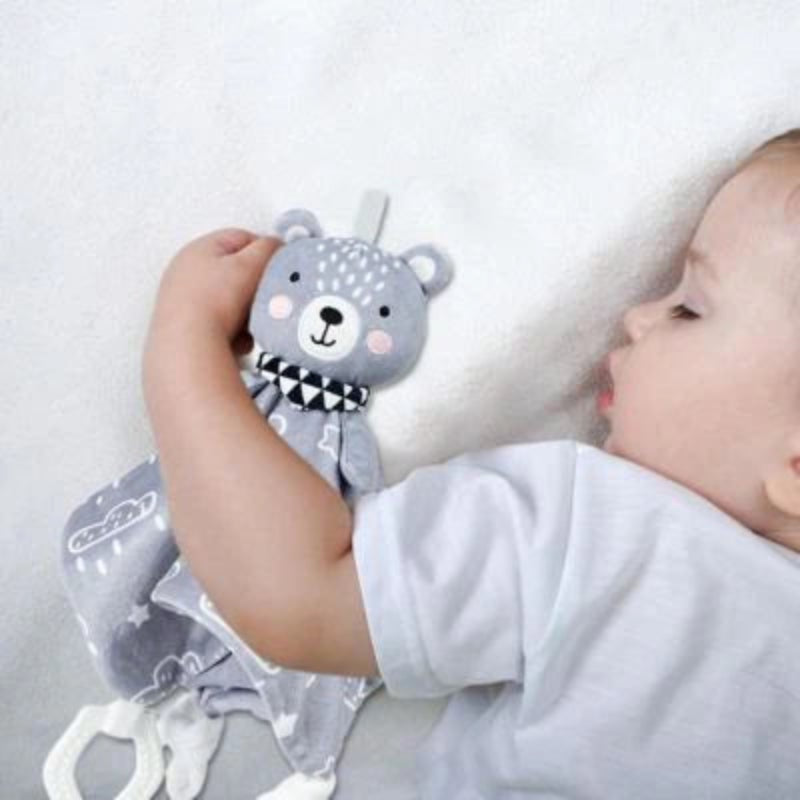 Doudou lapin gris bebe