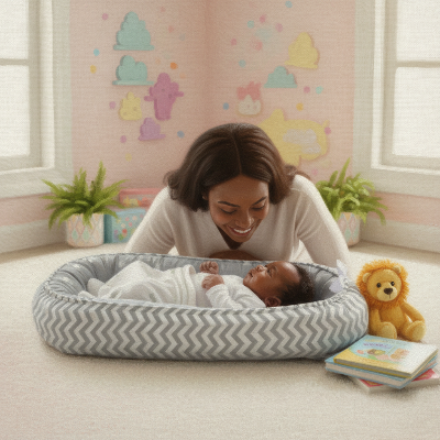 cocon pour bebe couronne gris