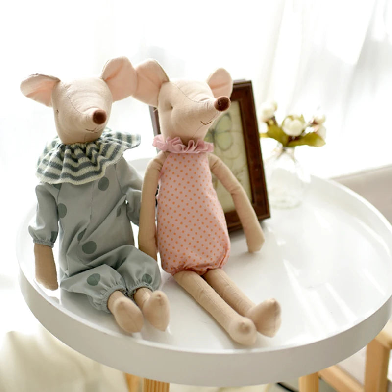 doudou bébé animal souris rose et verte
