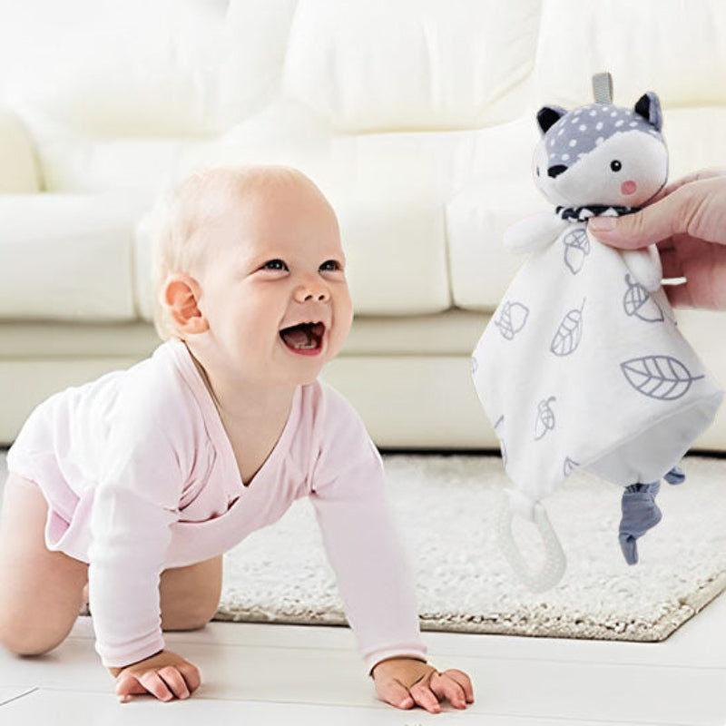 Doudou renard pour bébé heureux