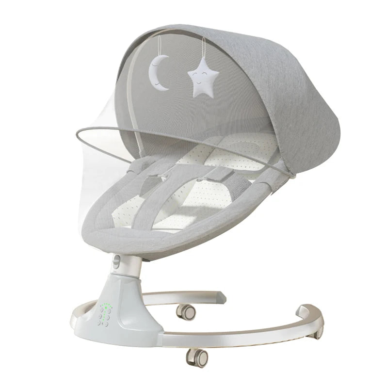 lit bebe electrique gris
