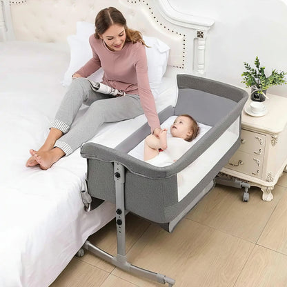 Lit bébé 3 en 1 avec parc, cododo et moustiquaire — Roues silencieuses — Mon Petit Cocon