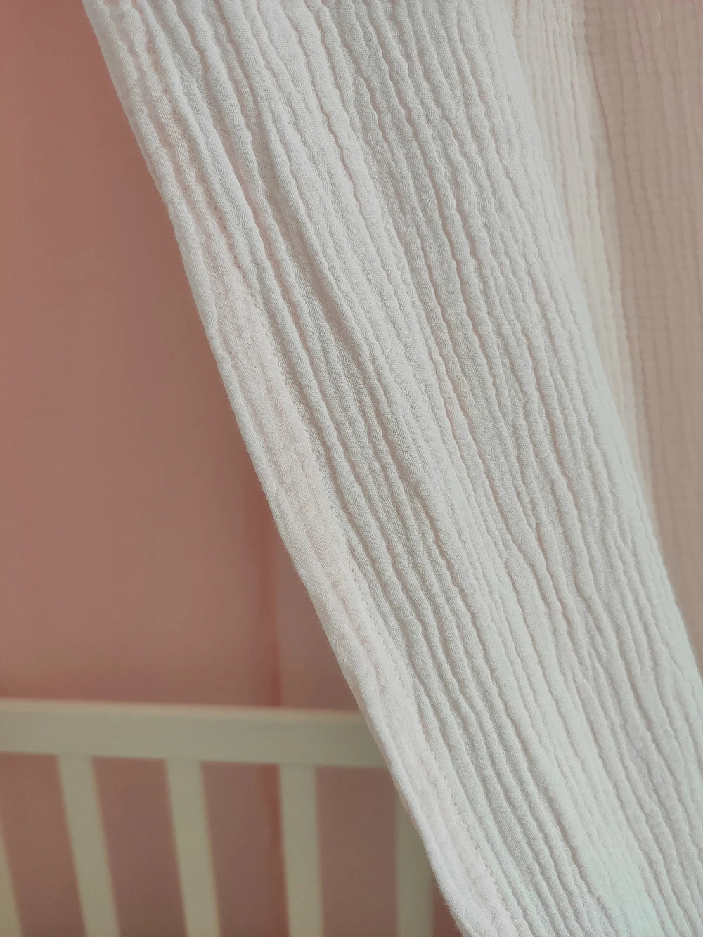 Ciel de lit en mousseline de coton premium avec volants — Baldaquin chambre enfant