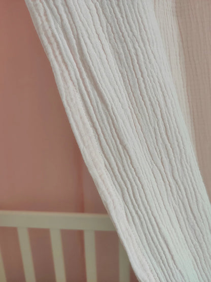 Ciel de lit en mousseline de coton premium avec volants — Baldaquin chambre enfant