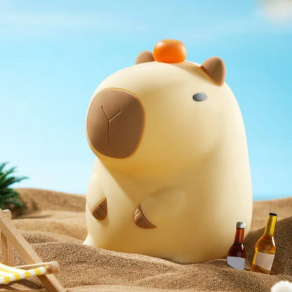 Veilleuse Capybara tactile silicone USB — 2 intensités, lampe de chevet bébé