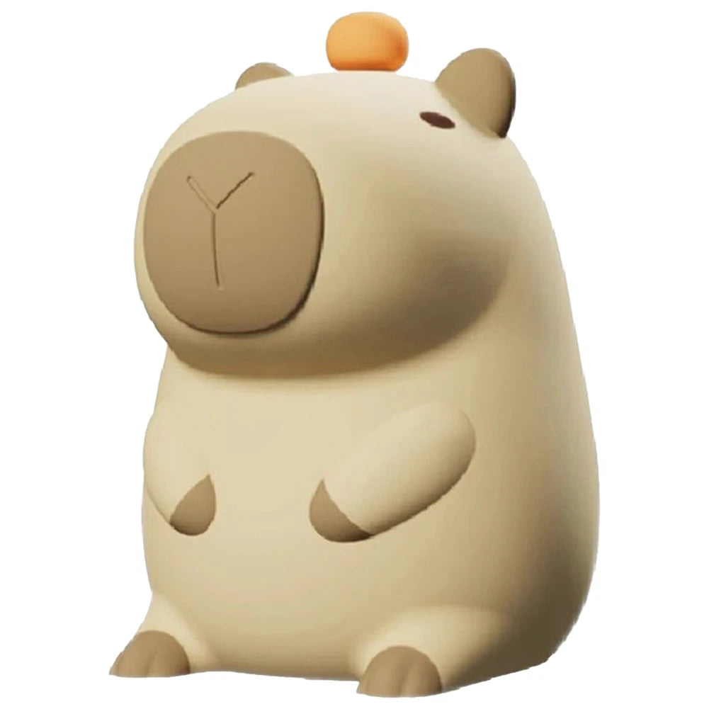 Veilleuse Capybara tactile silicone USB — 2 intensités, lampe de chevet bébé