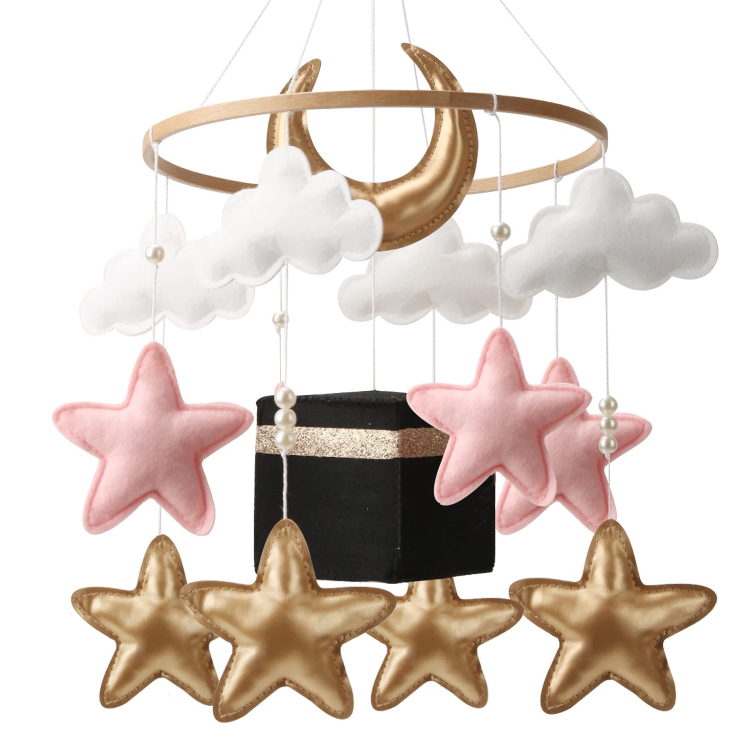 Mobile islamique Kaaba pour berceau — Décoration chambre bébé fille
