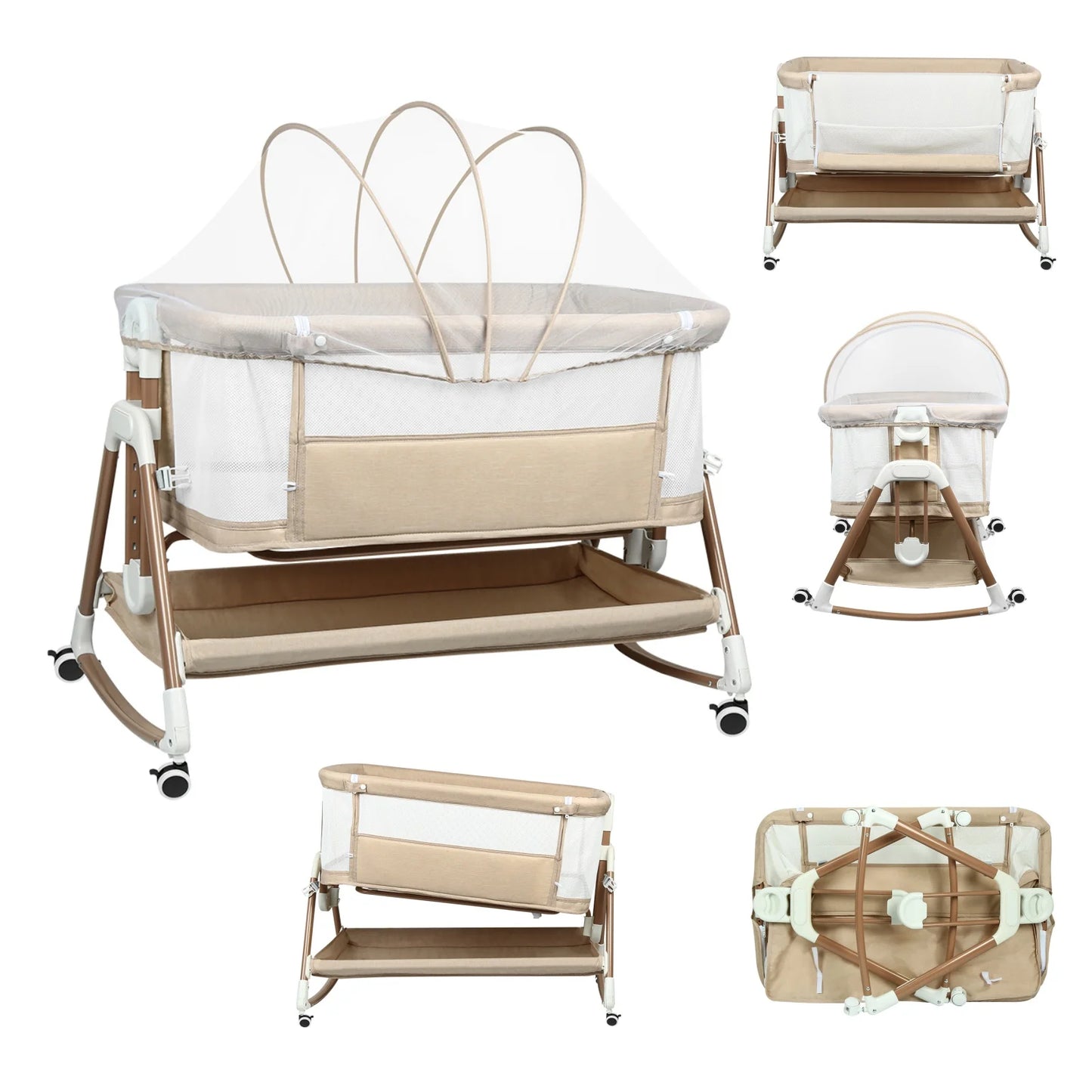Berceau bébé 3 en 1 — Lit bascule voyage avec moustiquaire hau — Mon Petit Cocon