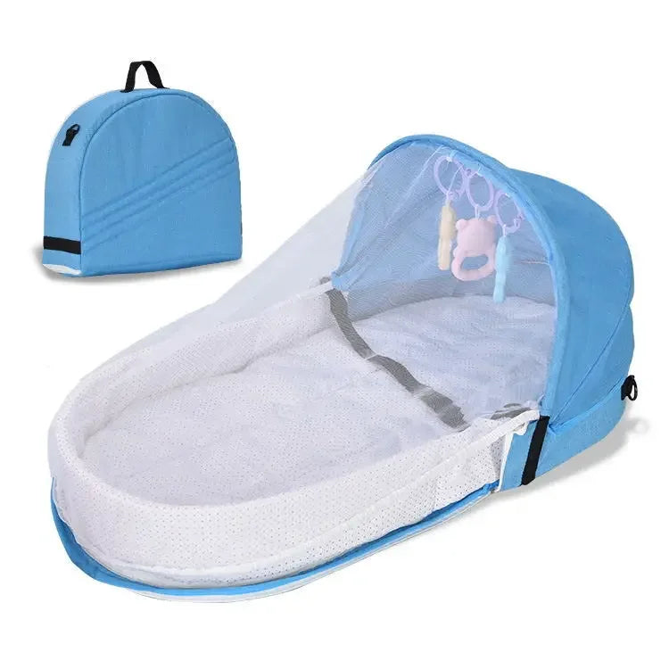 Berceau voyage bébé avec moustiquaire — Nid pliable léger nouveau-né