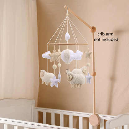 Mobile berceau bébé mouton et ballon — Décoration chambre neutre