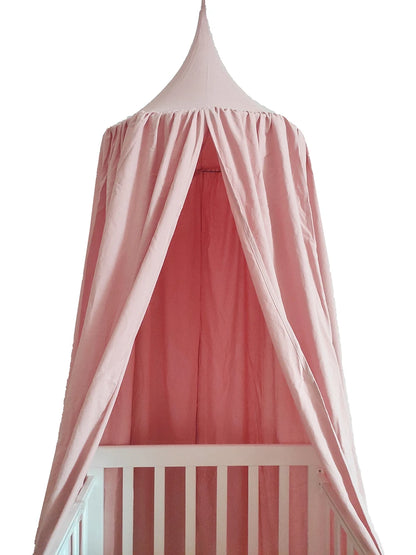 Baldaquin lit bébé 100% coton avec volants — Ciel de lit chambre enfant (variante)