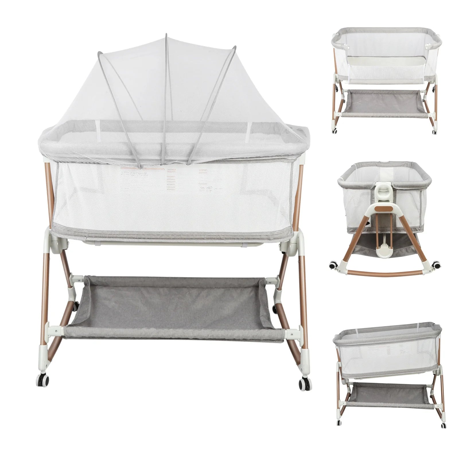 Berceau bébé 3 en 1 — Lit bascule voyage avec moustiquaire hau — Mon Petit Cocon