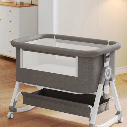 Berceau bébé pliable 3 en 1 — Hauteur réglable bascule et roues — Mon Petit Cocon