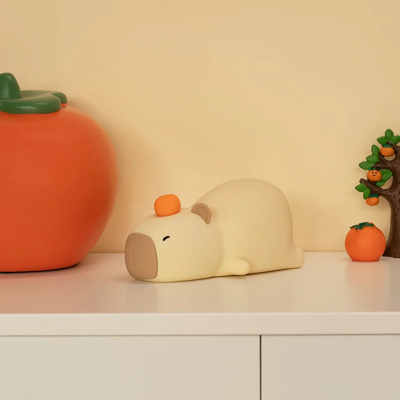 Veilleuse LED Capybara en silicone USB rechargeable — Lampe chambre enfant
