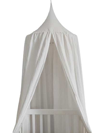 Baldaquin lit bébé 100% coton avec volants — Ciel de lit chambre enfant (variante)