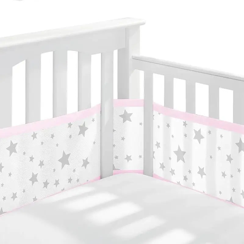 Tour de lit bébé 4 panneaux respirant — Liner mesh anti-choc — Mon Petit Cocon