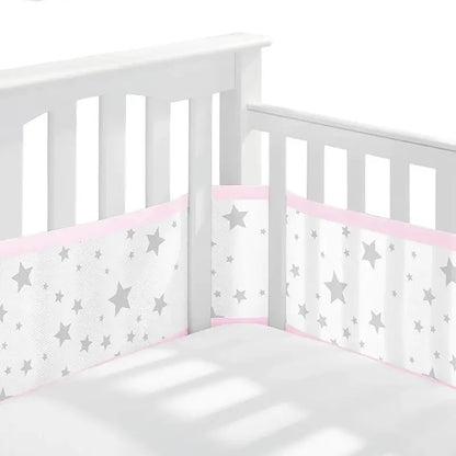 Tour de lit bébé 4 panneaux respirant — Liner mesh anti-choc — Mon Petit Cocon