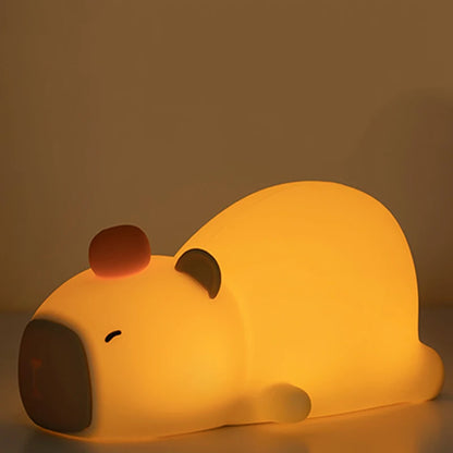 Veilleuse LED Capybara en silicone USB rechargeable — Lampe chambre enfant