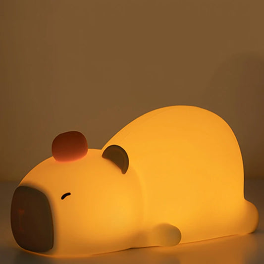 Veilleuse LED Capybara en silicone USB rechargeable — Lampe chambre enfant — Mon Petit Cocon