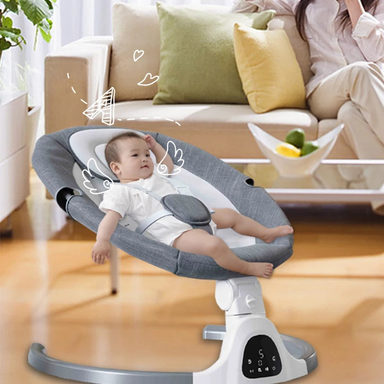 Berceau bébé électrique Bluetooth — Balancelle avec moustiquaire et télécomm — Mon Petit Cocon