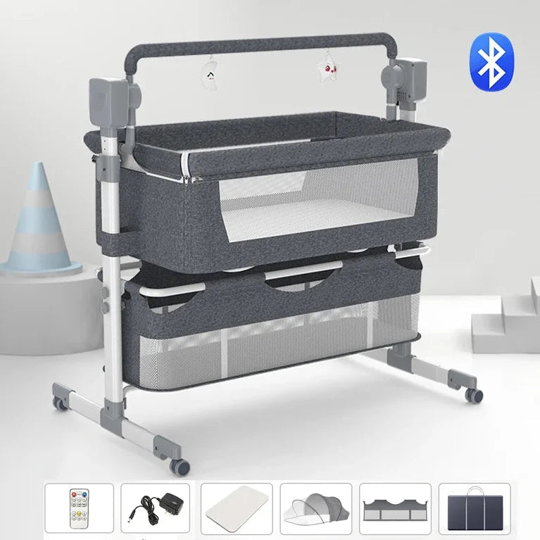 Berceau bébé électrique pliable — Balancelle automatique Bluetooth avec ti — Mon Petit Cocon