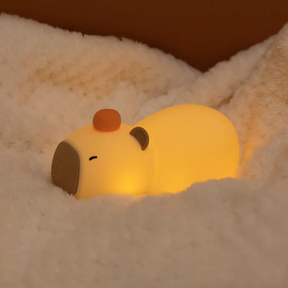 Veilleuse LED Capybara en silicone USB rechargeable — Lampe chambre enfant