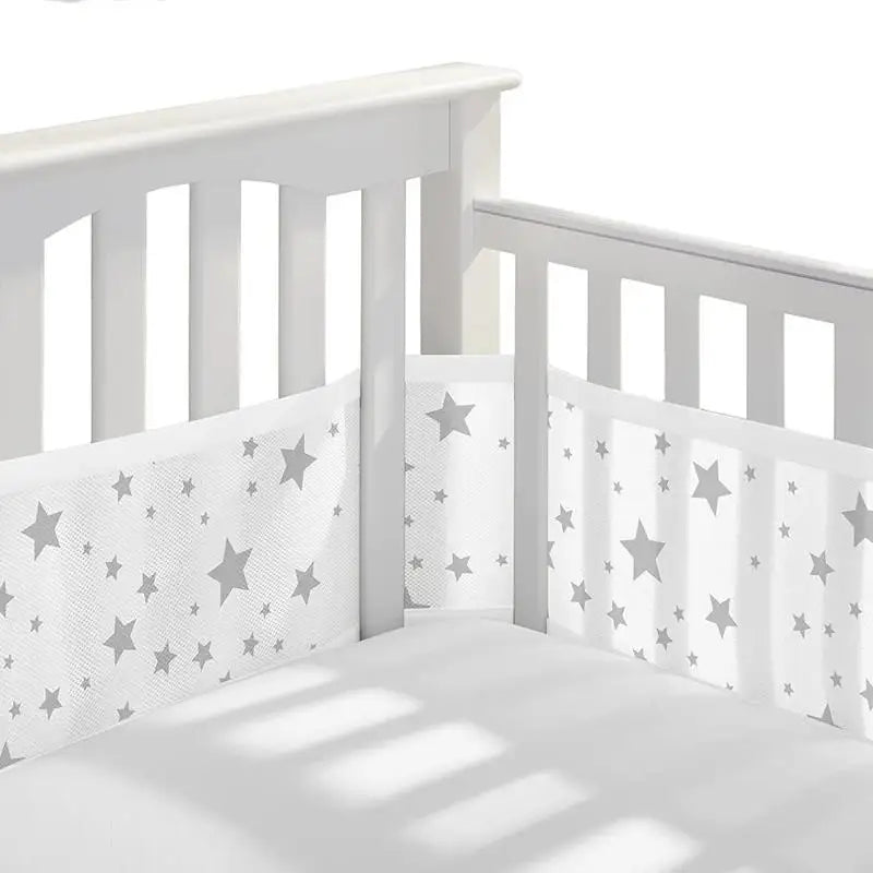 Tour de lit bébé 4 panneaux respirant — Liner mesh anti-choc — Mon Petit Cocon