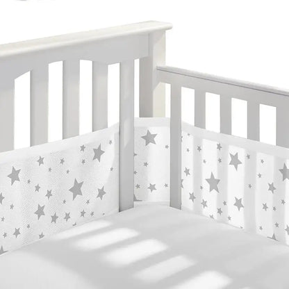 Tour de lit bébé 4 panneaux respirant — Liner mesh anti-choc — Mon Petit Cocon