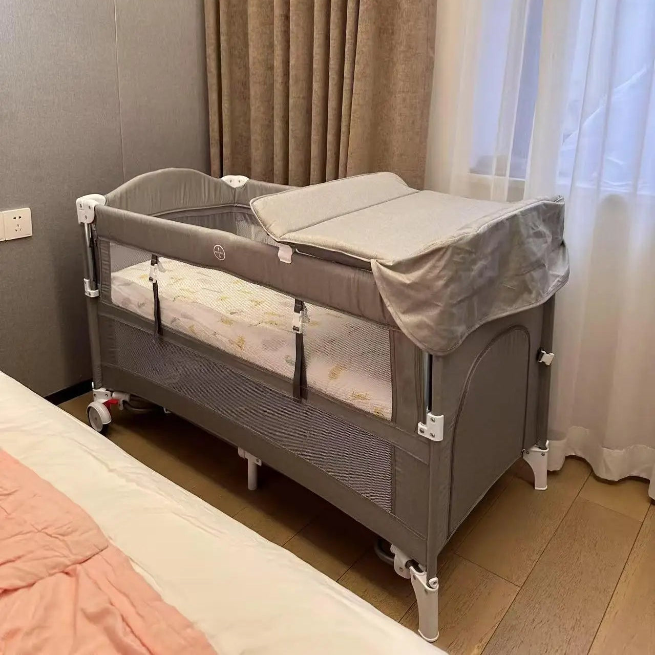 Lit cododo bébé avec table à langer — Berceau convertible en parc — Mon Petit Cocon