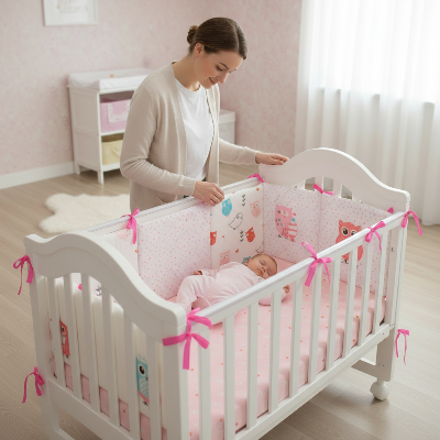 tour de lit bébé chouettes