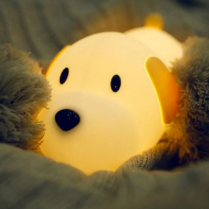 Veilleuse de nuit en forme de chien pour bébé et enfant.