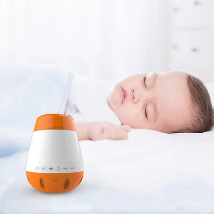 Bébé endormi avec veilleuse bruit blanc cône orange