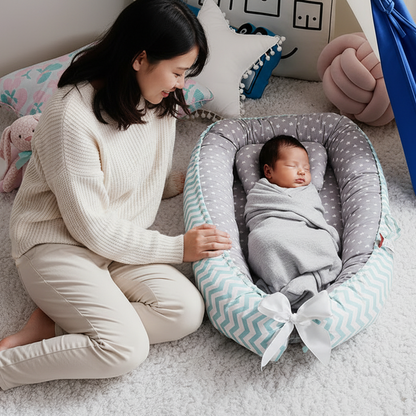 COCON POUR BEBE - ETOILE GRISE