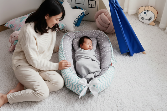 COCON POUR BEBE - ETOILE GRISE