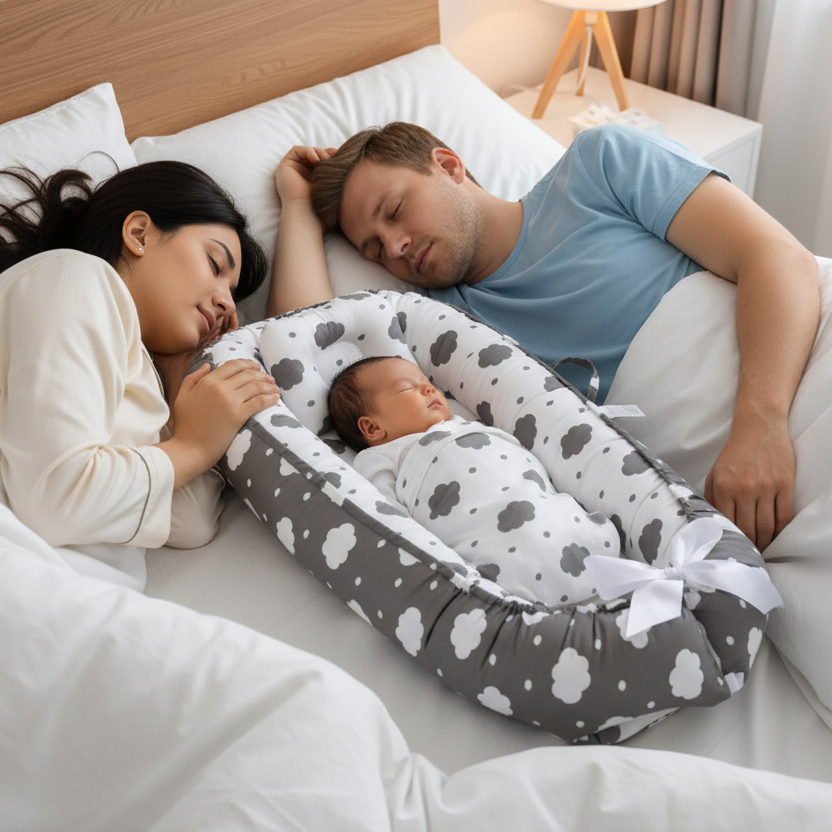 COCON POUR BEBE - NUAGE GRIS