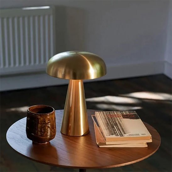 Lampe champignon doré
