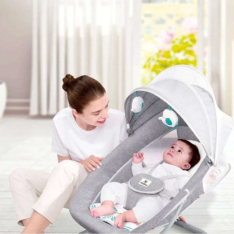 lit bebe electrique gris