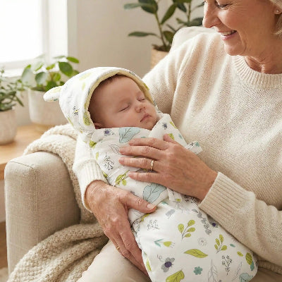 nid d'ange bébé et mami