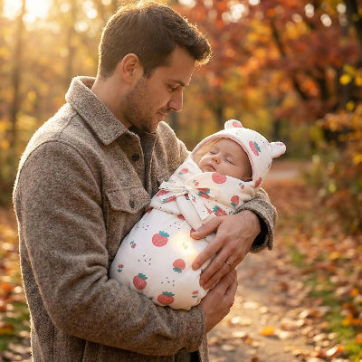 nid d'ange bébé et papa