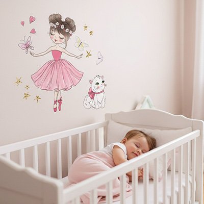 Stickers muraux enfant ballerine