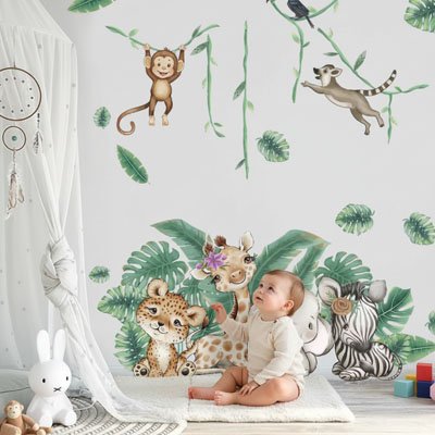 Stickers muraux enfant  savane