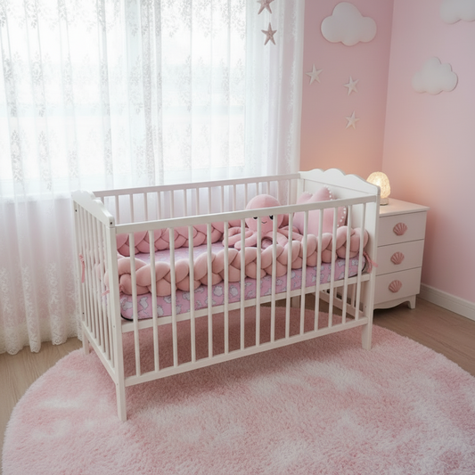 Tour de lit tressé- Kaki Clair