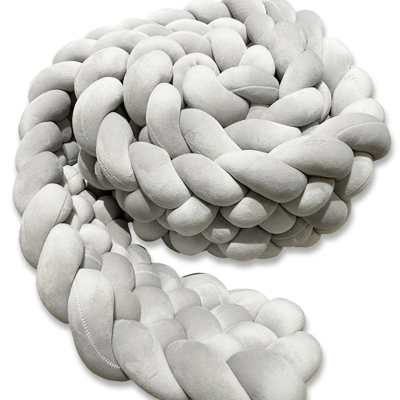 Tresse de lit bébé gris 6 brins 