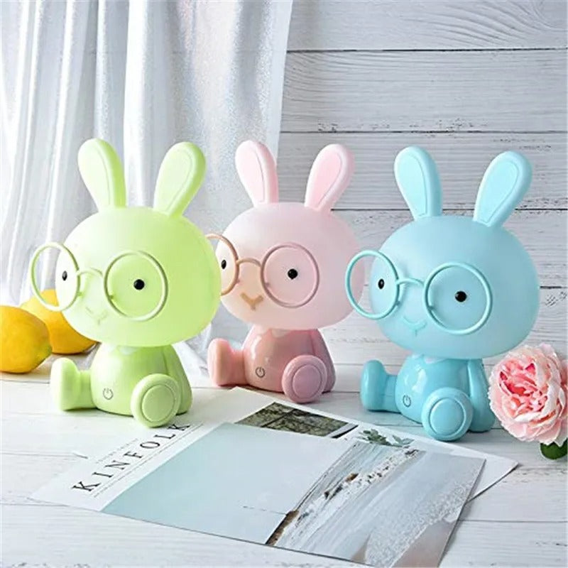 veilleuses lapins rose bleu et vert